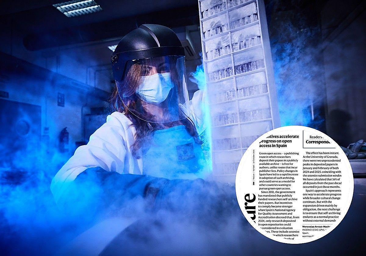 Una trabajadora del Biobanco de la UGR, donde se almacenan muestras para invetisgaciones.