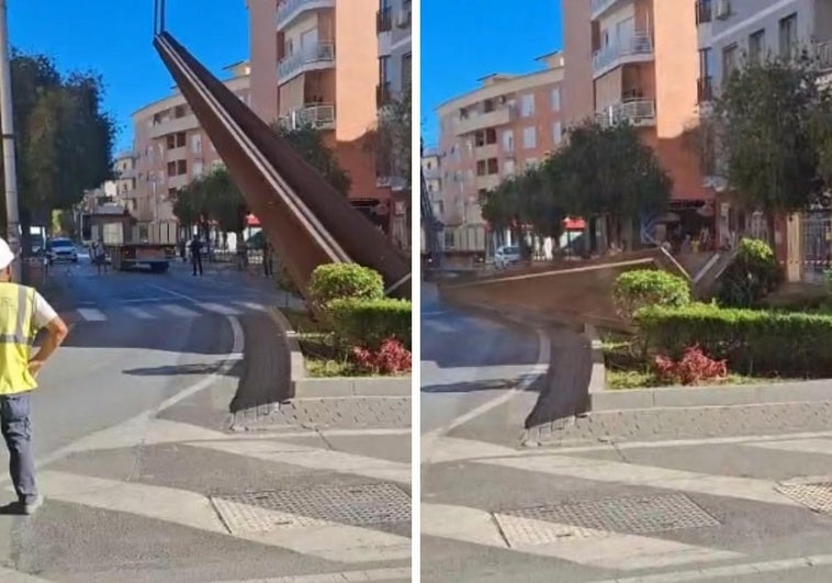 El Ayuntamiento de Motril asegura que el obelisco no sufrió daños tras el incidente durante su traslado