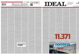 Portada de IDEAL con las 11.371 firmas por el AVE madrugador.