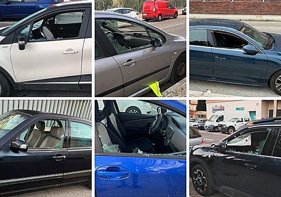 Coches afectados el pasado fin de semana.