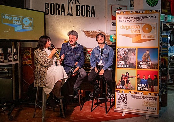 Loli Cañavate, Pepe Rodríguez y Alejandro Méndez, en Bora-Bora, presentando Degusta Fest Armilla.