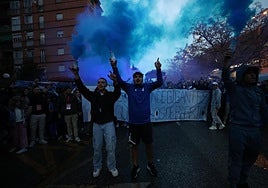 La afición del Maracena, eufórica.