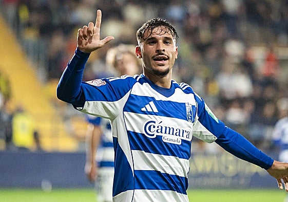 Rodelas celebra su gol ante el Roda