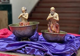 Tazones de ánimas para recoger limosnas y donativos.