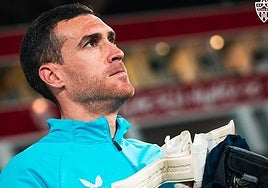Fernando en el estadio de la UD Almería.