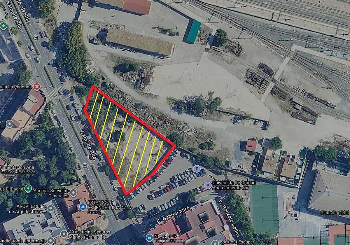 Imagen aérea extraída de Google Maps con la ubicación de la parcela.