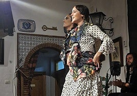 Ada y Javier en el tablao de La Platería