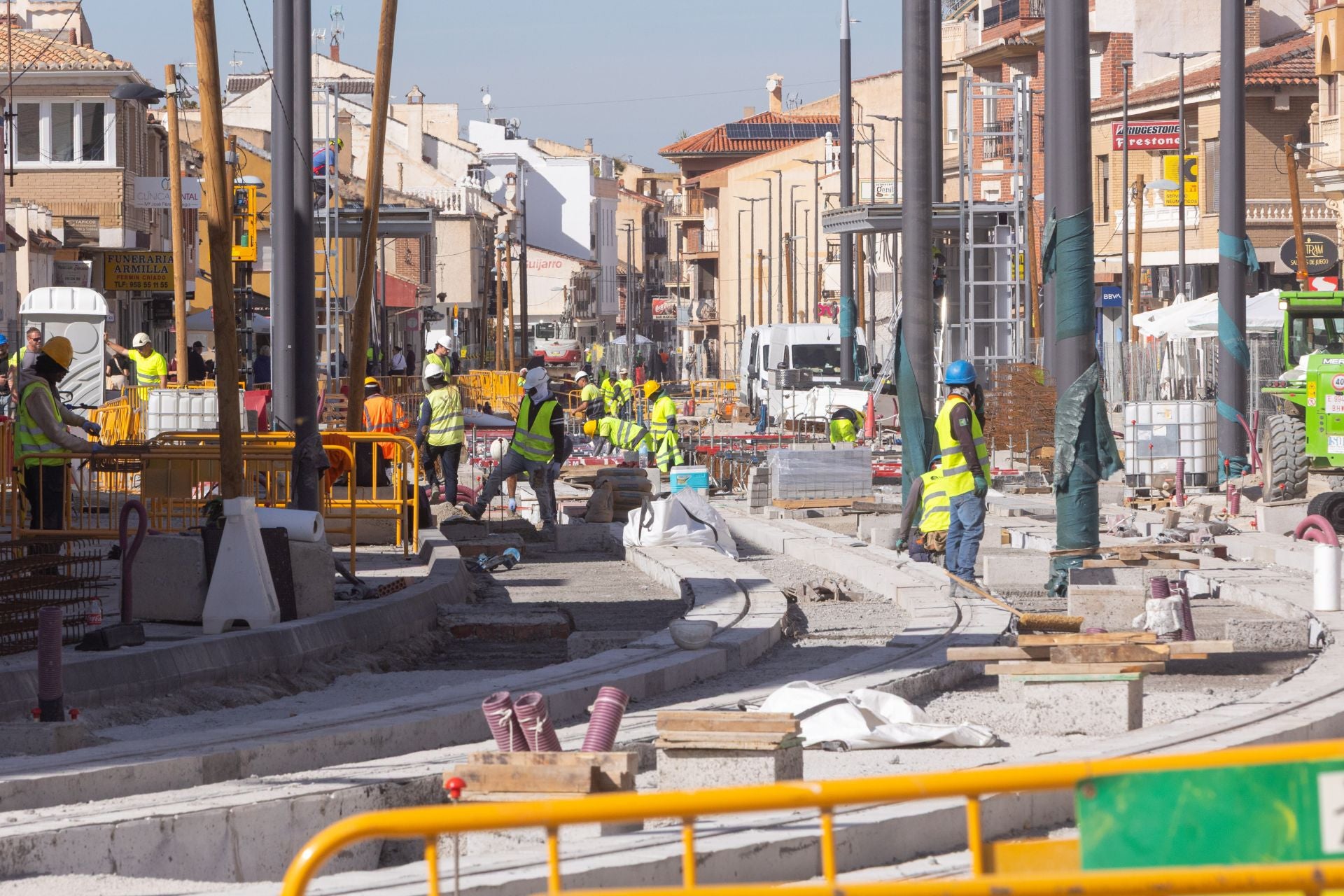 Obras del metro en la calle San Ramón este martes.