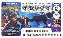 El 50 aniversario del Instituto de Astrofísica de Andalucía, protagonista de un décimo de la Lotería Nacional