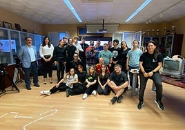 Participantes en el rodaje tutorizado de Gallo Pedro.