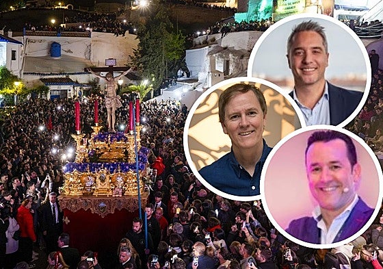Semana Santa en Granada. En detalle: Enrique Romero, Mario Balbontín y Juanma Blanco Poley.