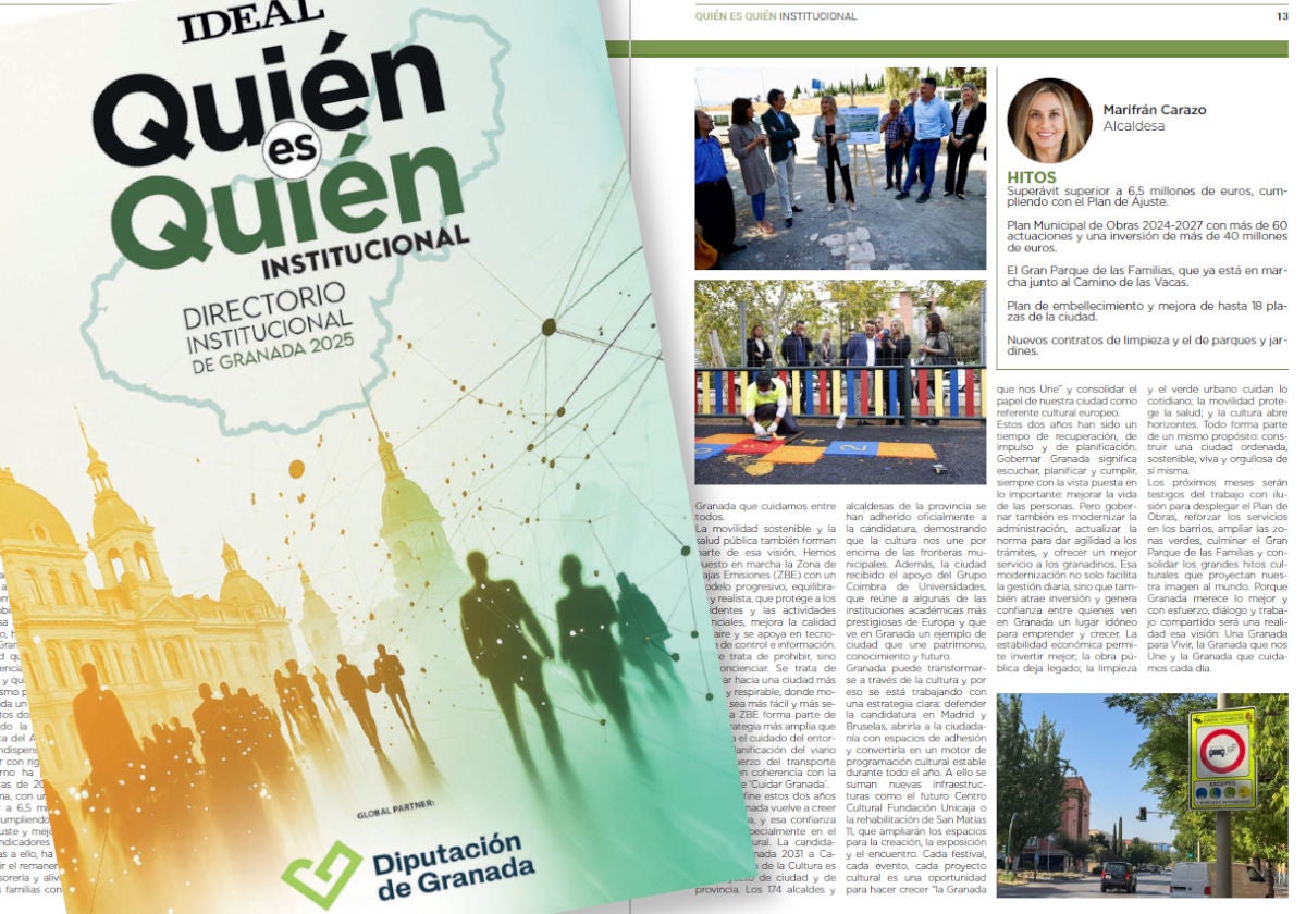 Detalle de la portada de la publicación sobre una de las páginas interiores.