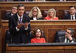 El presidente del Gobierno, Pedro Sánchez, en el Congreso.