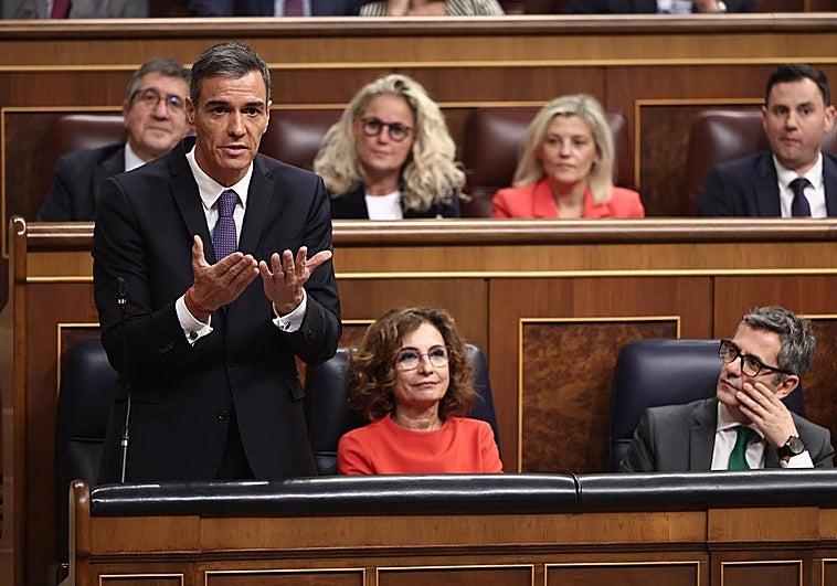 El presidente del Gobierno, Pedro Sánchez, en el Congreso.
