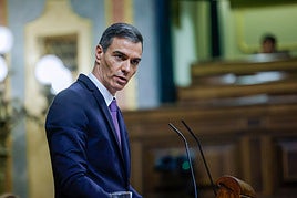 Pedro Sánchez, durante una de sus intervenciones en el Congreso este miércoles.