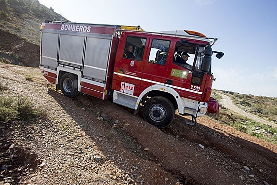 Un camión de bomberos en Granada.