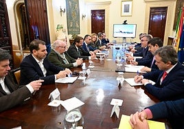 Composición inicial de la Mesa del Aeropuerto, este miércoles.