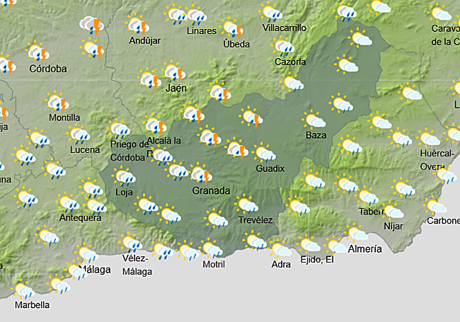 Pronóstico del tiempo de la Aemet para el domingo.