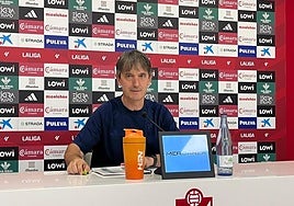 Pacheta, durante la rueda de prensa.