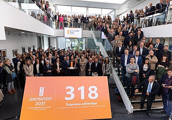 Acto por la Capitalidad Cultural en la Cámara de Comercio de Granada.