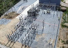 Vista aérea de la subestación.