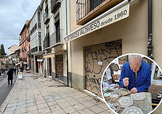 Emilio Valdivieso trabajando en su taller.