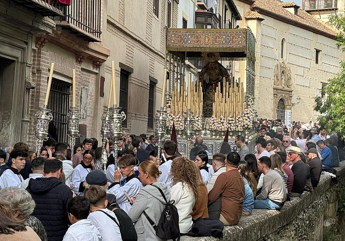 La Virgen de la Maravillas en su paso de palio el pasado Domingo de Ramos