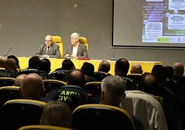 Inauguración de la jornada con Manuel Fernández y Juan Manuel Alarcón.