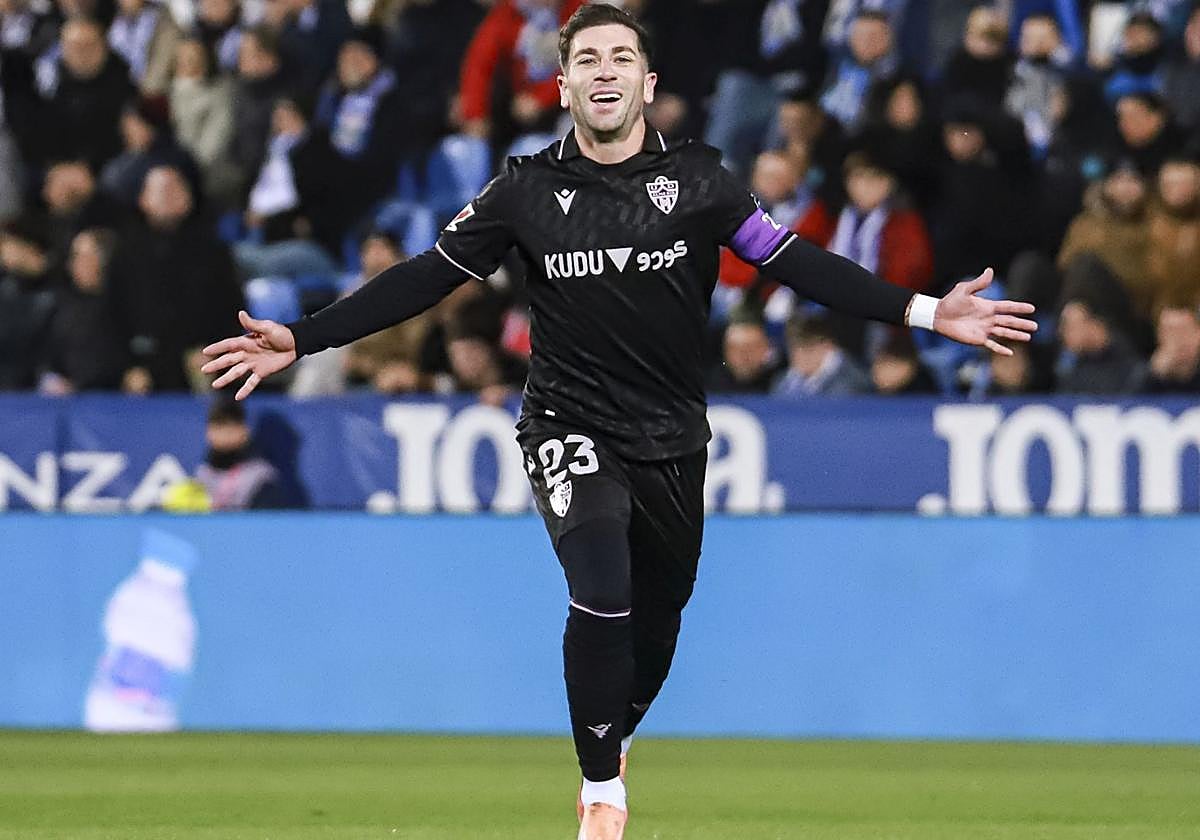 Embarba celebrando un gol ante el Leganés