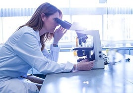 Una investigadora realiza su labor en un laboratorio.