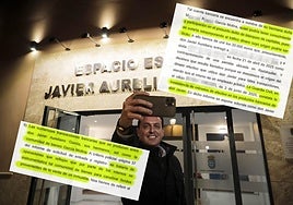 Javier Aureliano García en la inauguración del espacio escénico, bajo su nombre, en Fines.