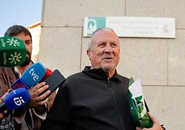 Rodrigo Sánchez, tras declarar en el juzgado en la Ciudad de la Justicia de Almería.