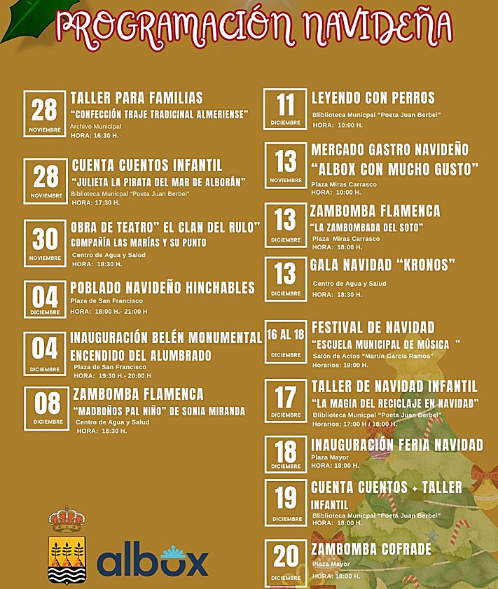 Imagen secundaria 2 - La Navidad arranca en Albox con la inauguración del Belén monumental y un Poblado de Hinchables