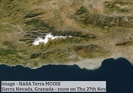 La imagen espacial de la NASA que muestra el blanco actual de Sierra Nevada.