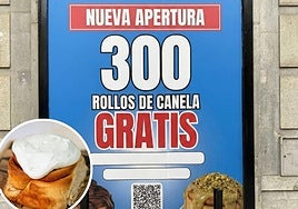 Cartel que anuncia la apertura de Dulce Canela en Granada.