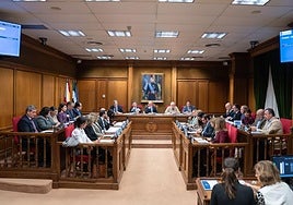 Pleno de la Diputación de Almería, con García Alcaína en la Presidencia.