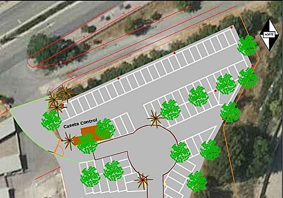 Plano con los nuevos aparcamientos.
