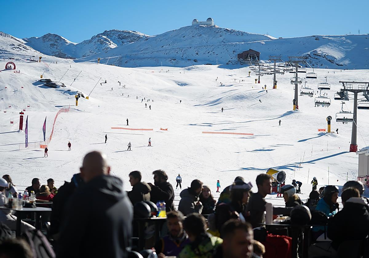 Ambiente en la estación de esquí este fin de semana