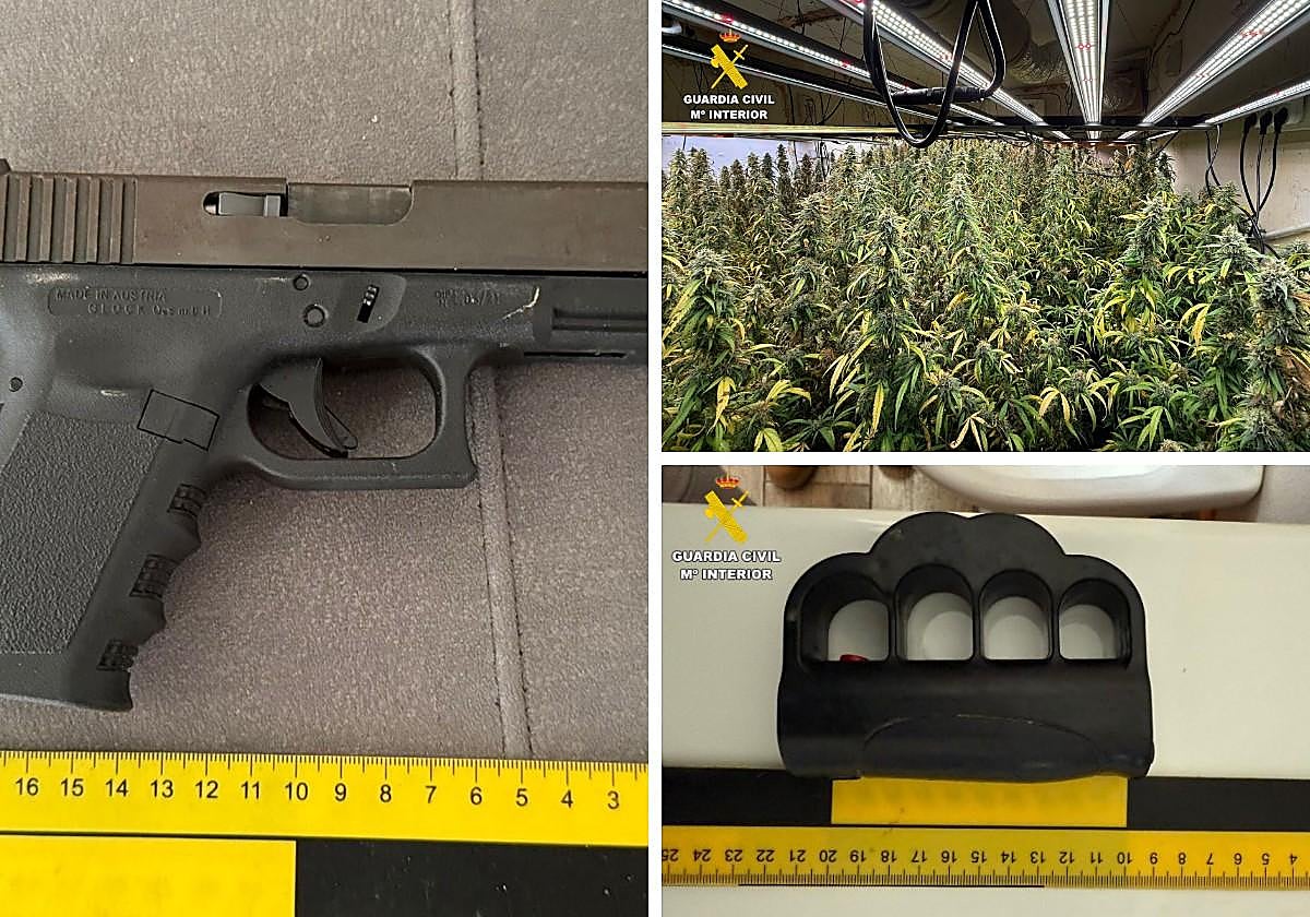 La Guardia Civil entra en casa de un narco de Granada y encuentran varias armas, marihuana, hachís y MDMA.