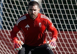 Luca Zidane, concentrado durante un entrenamiento.