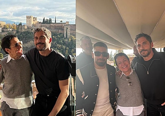 Ilia Topuria y Paco León en la terraza de El Huerto de Juan Ranas.