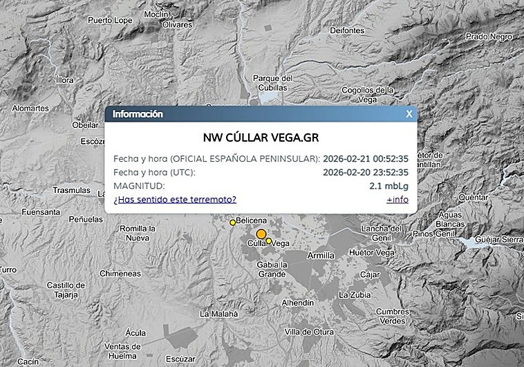 Cuatro terremotos en 16 minutos sacuden el Cinturón de Granada
