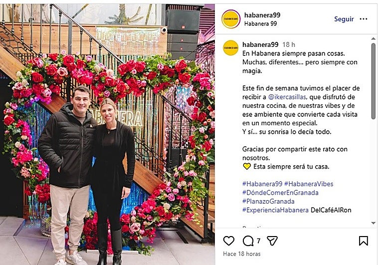 La comilona de Iker Casillas en un restaurante de Granada: «Su sonrisa lo decía todo»