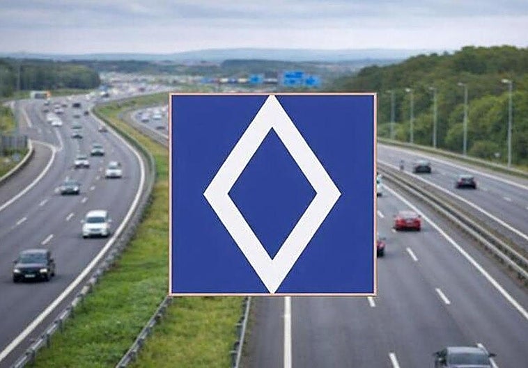La señal del rombo blanco de la DGT que puede costar una multa de 200 euros