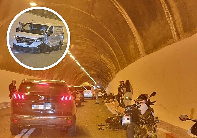Dos heridos, uno de ellos grave, tras la colisión de una furgoneta y una moto en un túnel de Almuñécar