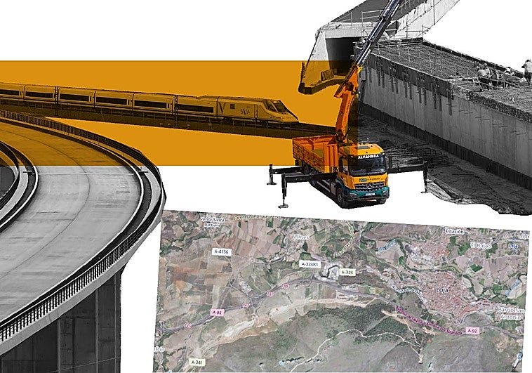 Las obras de la variante de Loja, a vista de satélite