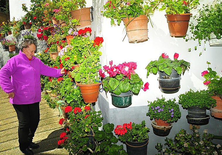 La familia de un pueblo de Granada que posee 600 macetas de flores para embellecer sus espacios