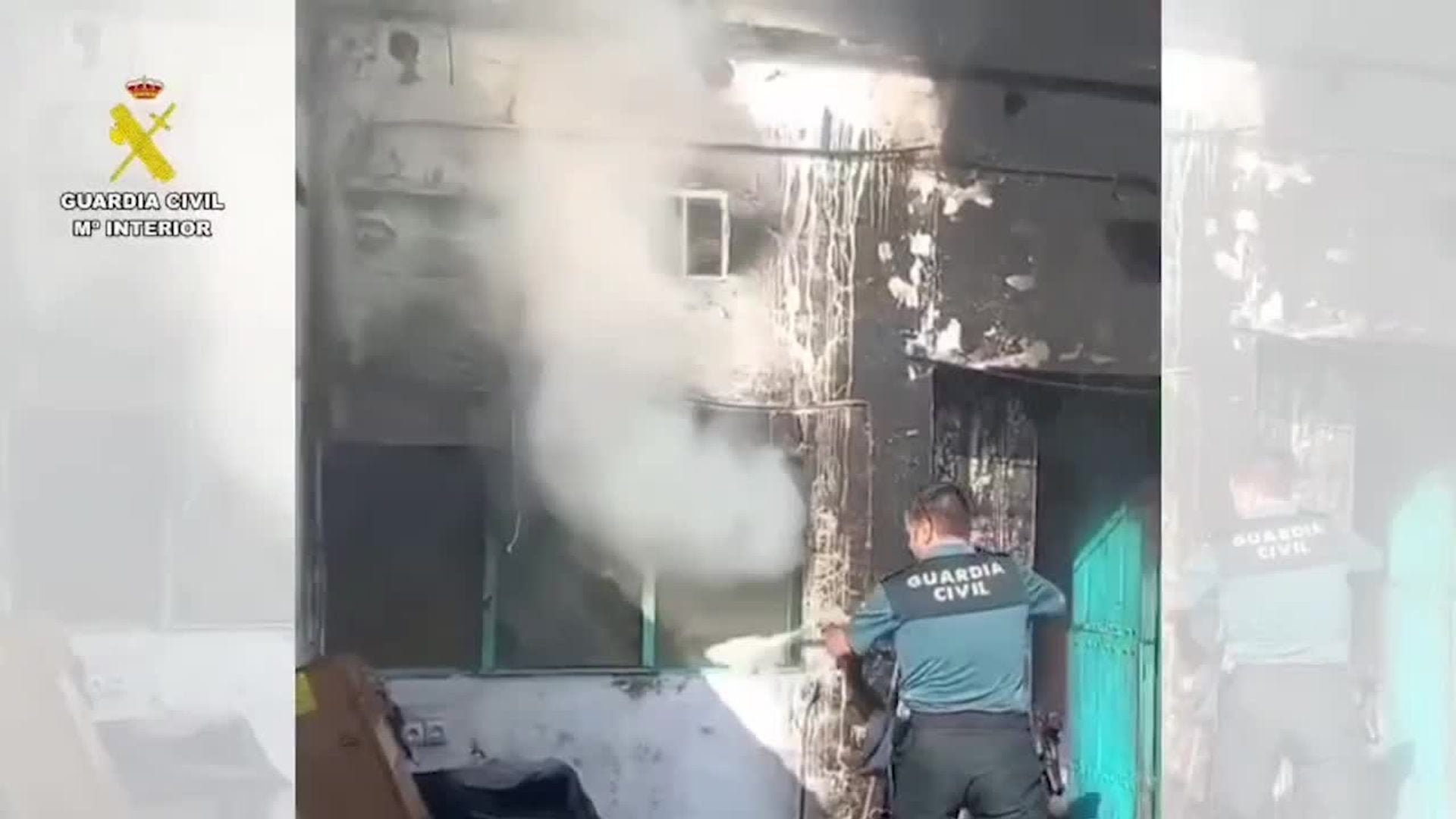 La Guardia Civil auxilia a una persona y rescata a 4 mascotas en un fuego en Madrigalejo