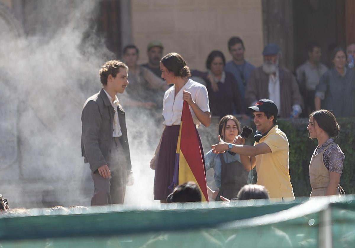 Rodaje de la película 'La bola negra' dirigida por Javier Calvo y Javier Ambrosi, en Granada.