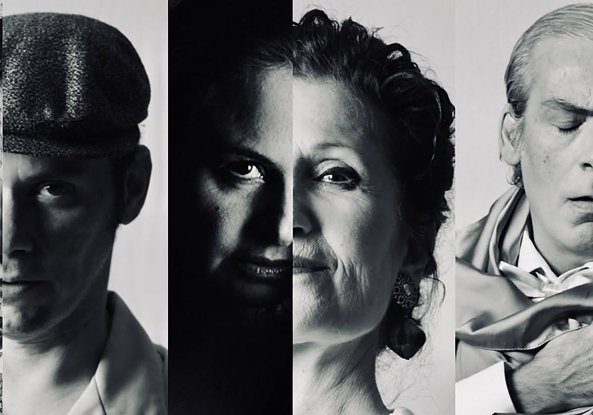 Los protagonistas de la obra teatral.